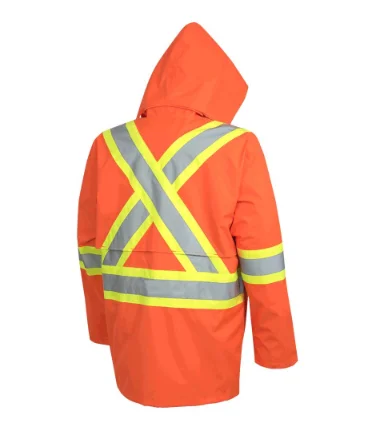 "The Rock" Hi-Viz Waterproof Safety Jacket - PU Coated Waterproof 300D Oxford Polyester - Image 2